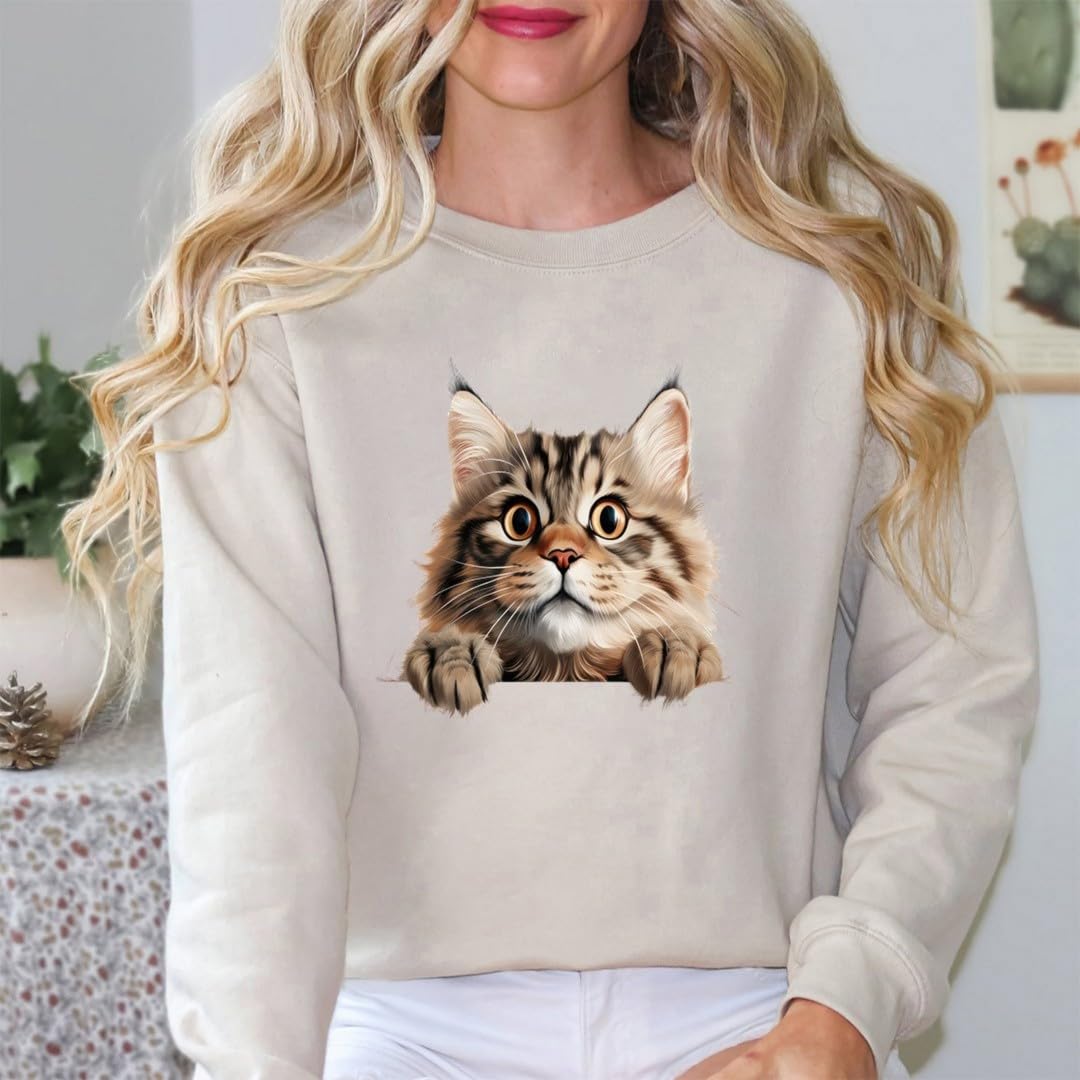 1pcs Peeking Cat Iron Transfer Patch Heat Transfer Sticker Vinyl Design Iron Applique T-Shirt Clothing DIY Craft Applique Clothing Decoration (P3)