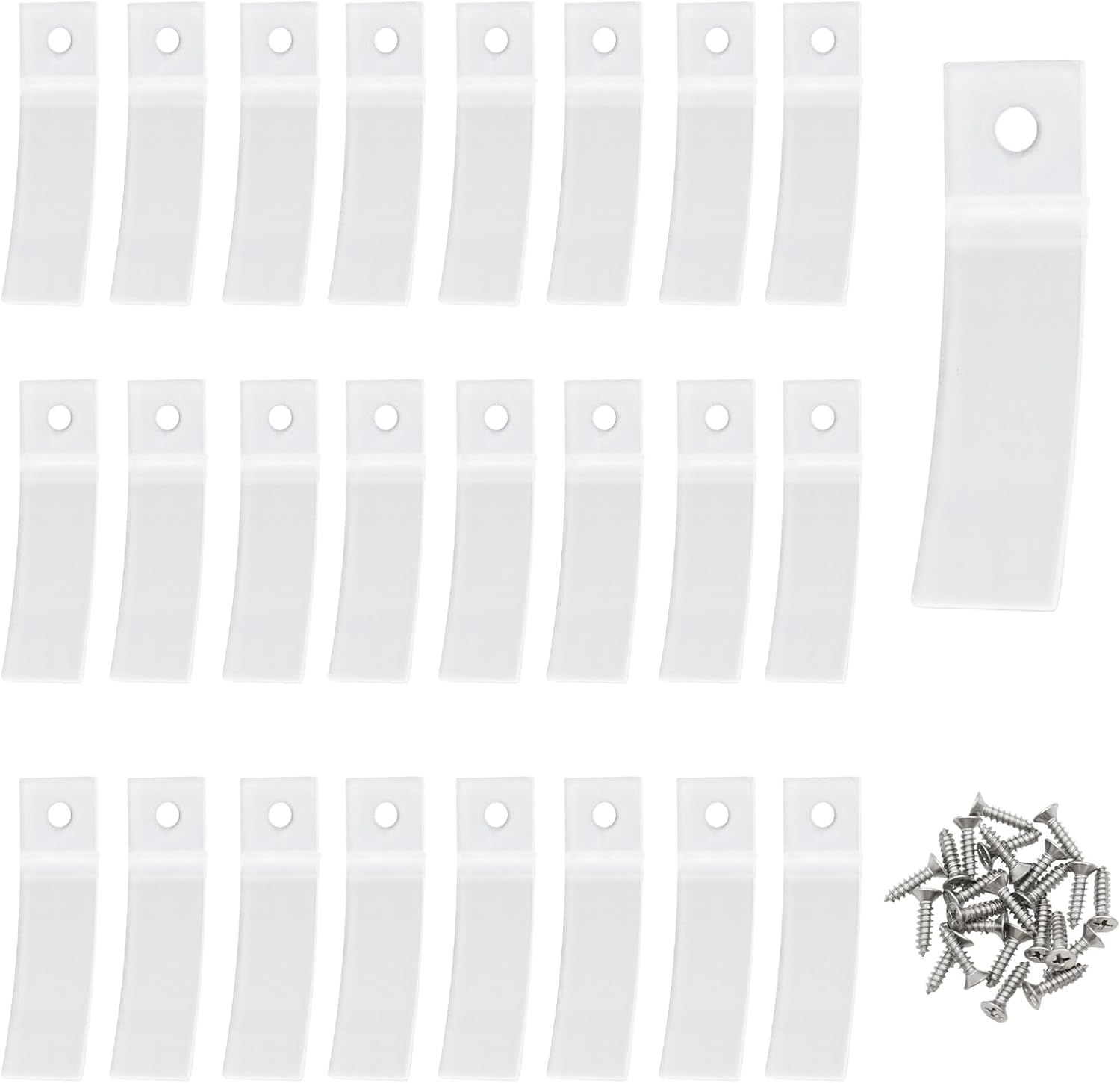 24Pcs Clear Drawer Stops with Screws, Plastic Non Slip Drawer Stoppers, Drawer Bottom Replacement Board (60mm x 16mm x 2mm / 2.36in x 0.63in x 0.08in)