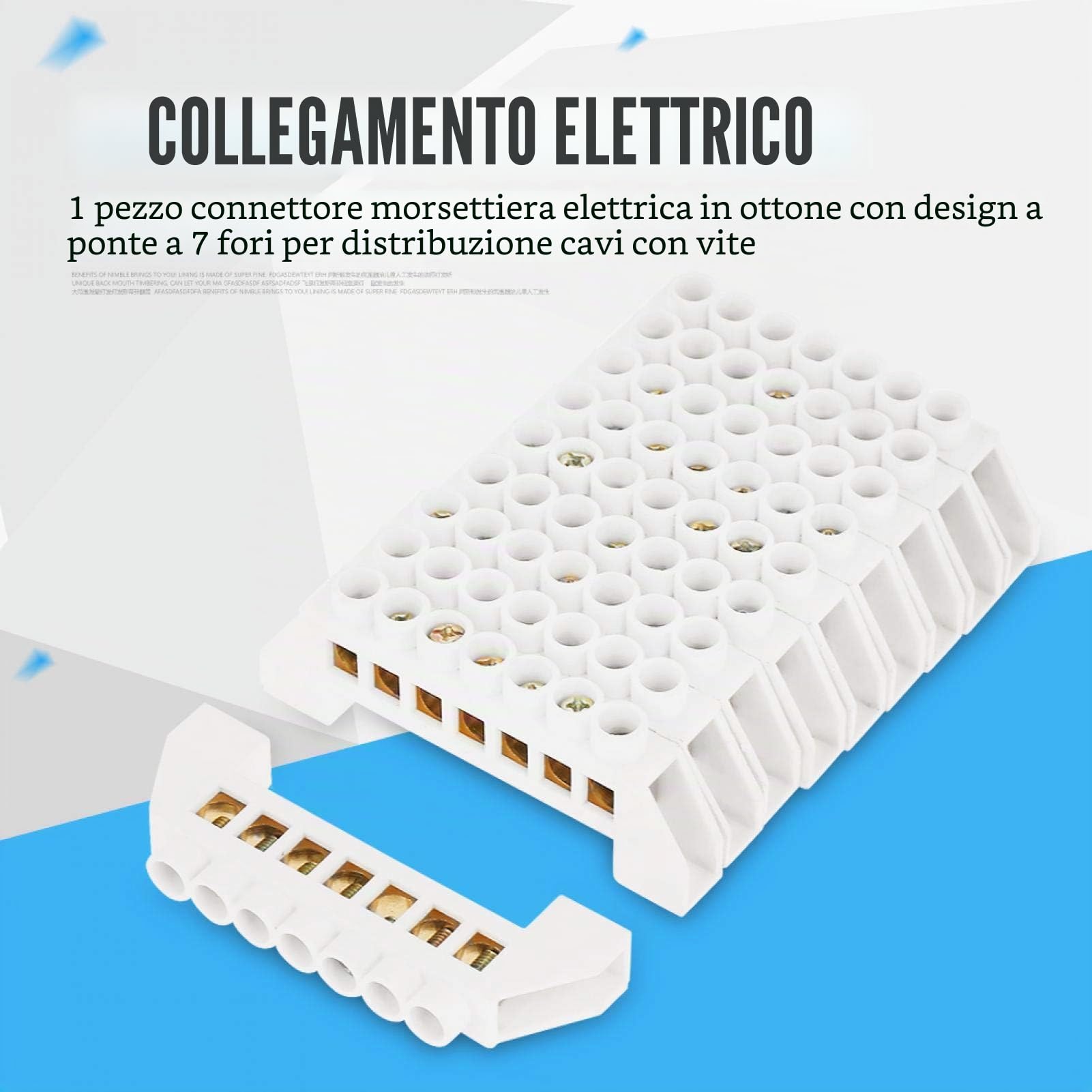 Morsettiera 10pcs Connettori materiali ausiliari elettrici morsetti a forma di morsettiera in ottone a forma di ponte a 7 fori con design a ponte elettrico