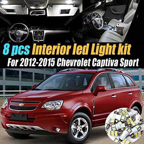 8Pc Super White 6000k Car Interior LED Light Bulb Kit