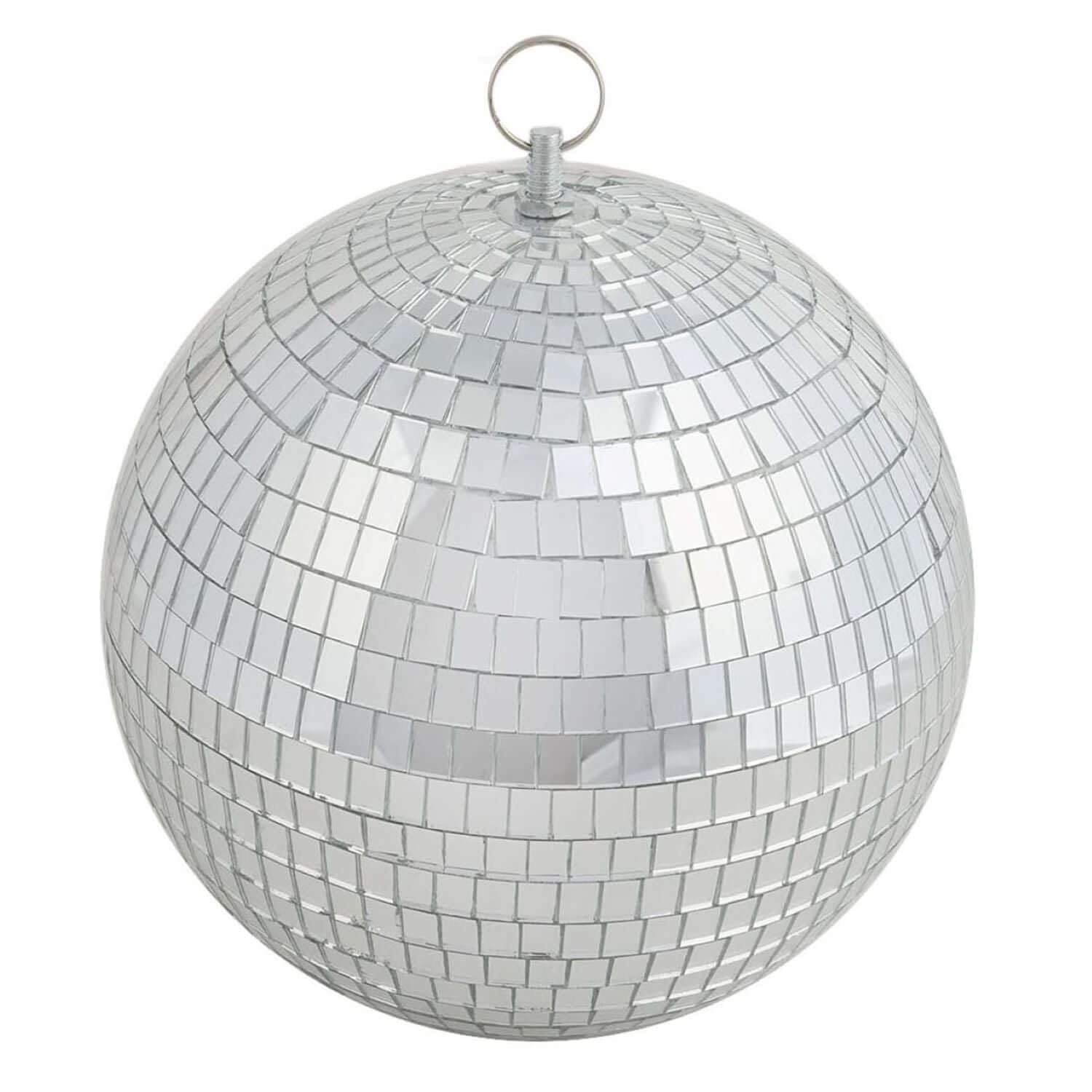 20-Inch Large Silver Glass Hanging Party Disco Mirror Ball Wedding Birthday Home Decorations Christmas Ornaments