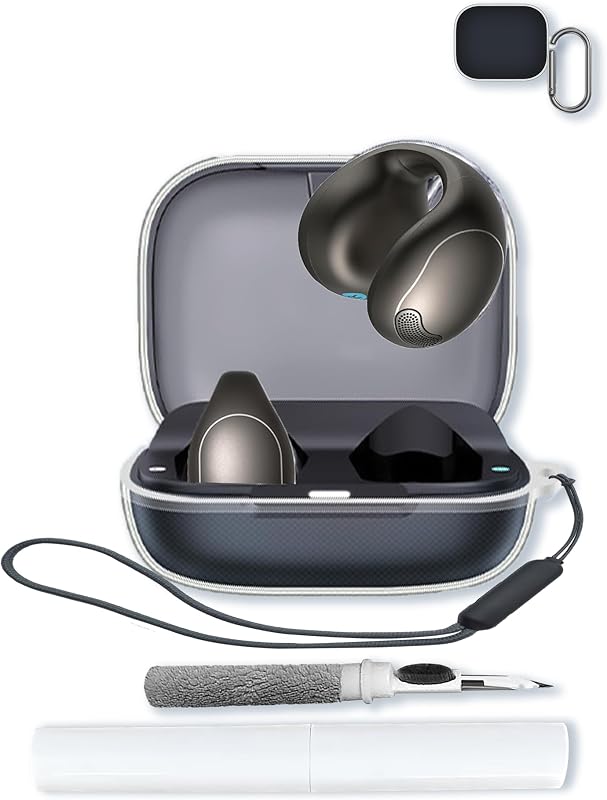 Case for Anker Soundcore C40i Wireless Earbuds,Soft Protective,Shockproof, BOVUGAC High Transparency TPU Case Cover for Soundcore C40i with Keychain & Cleaning Kit & Lanyard-Clear