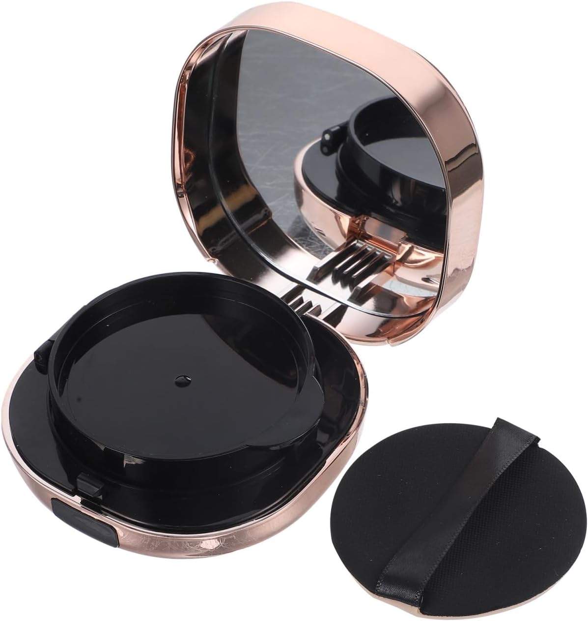 Homoyoyo Portable Cushion Foundation Case with Sealed Lid Refillable Powder Container and Puff Kit for Travel and Home Use Compact Lightweight Makeup Dispenser Box for Teens and Women