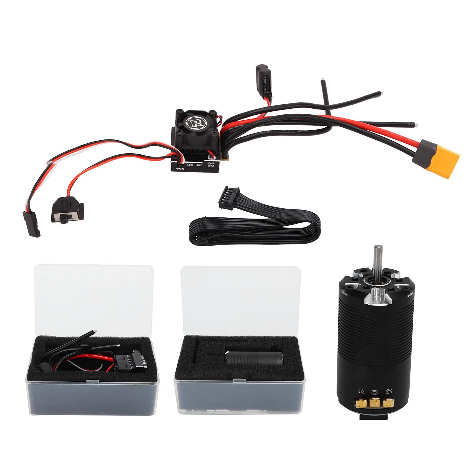 Zestaw silnika RC ESC 10,5T 390 bezszczotkowy silnik z czujnikiem i bezszczotkową powłoką ze stopu aluminium ESC z czujnikiem TS80 do samochodów RC 1/12 i 1/14