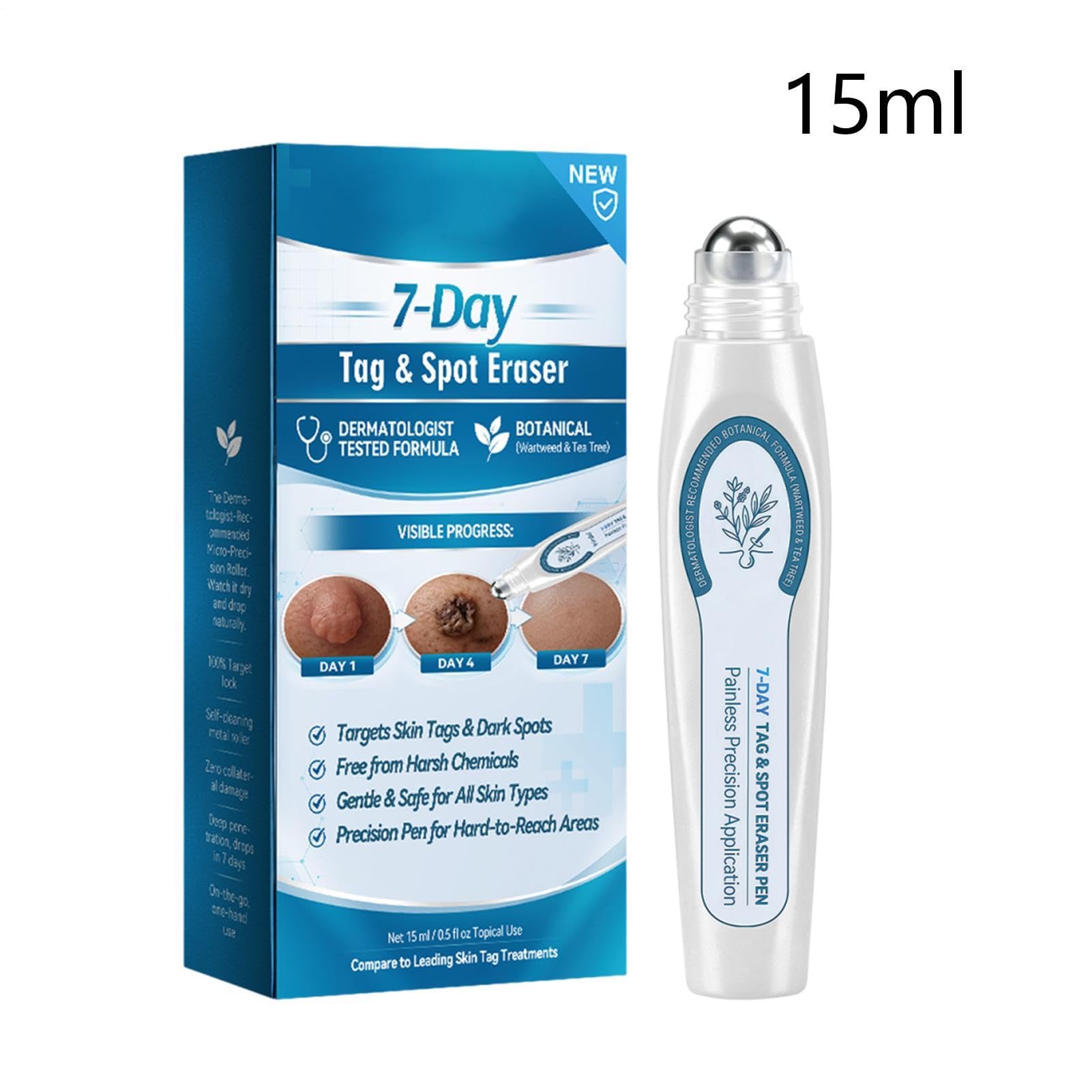 Bolígrafo para la eliminación de verrugas – Solución suave de absorción rápida de 15 ml, aplicador para el tratamiento de verrugas planas, herramienta de precisión para el cuidado de la piel, fórmula