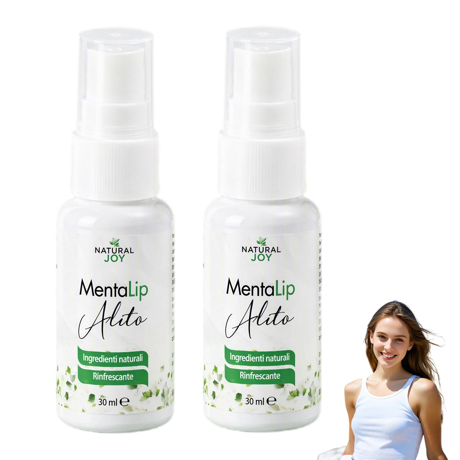 Mentalip Spray Alito Natural Joy, Spray per Alito Cattivo, Spray Orale Alito Fresco per Un'alito Fresco a Lungo, Igiene Orale Quotidiana per Uomo E Donna-30 Millilitri