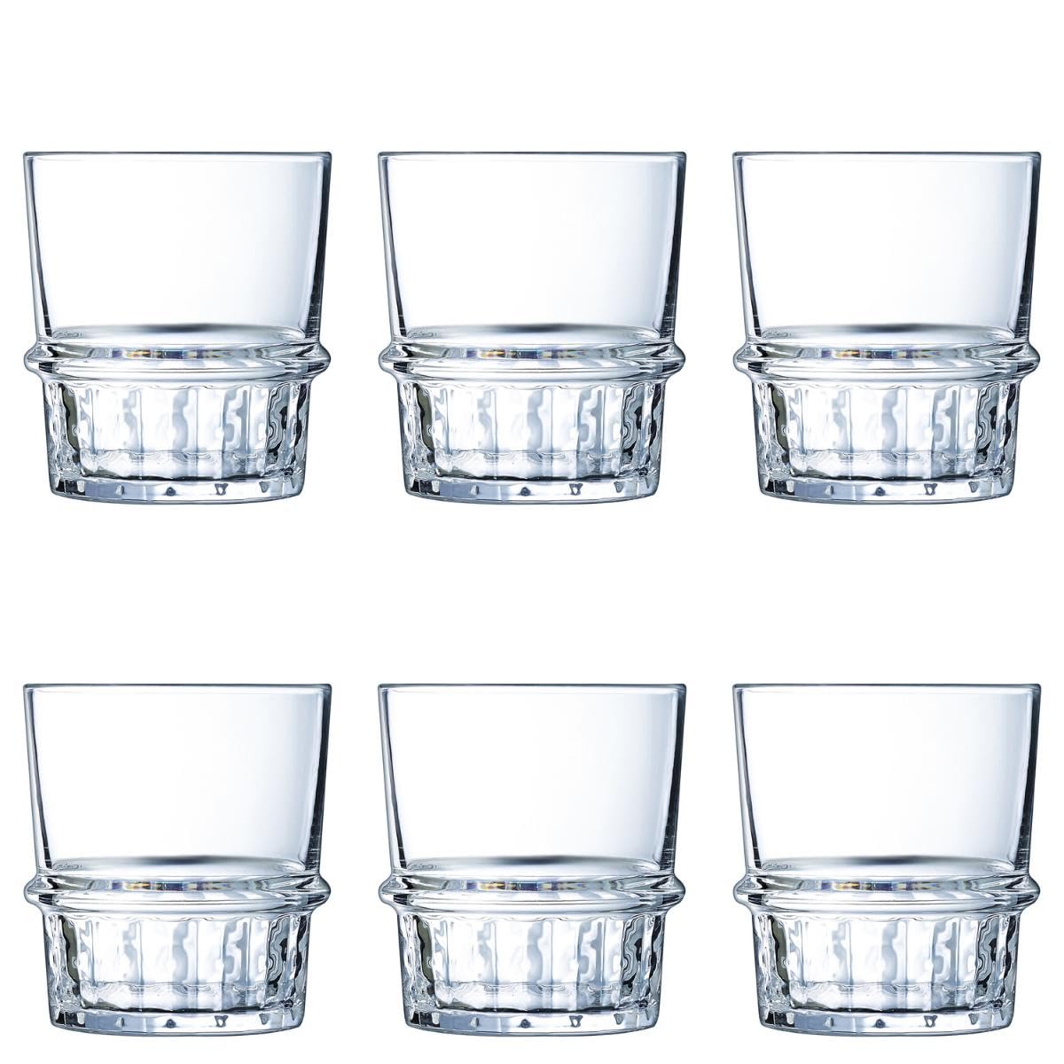 Arcoroc ARC L7334 New York Trinkglas, Wasserglas, Saftglas, 380ml, Glas, transparent, 6 Stück