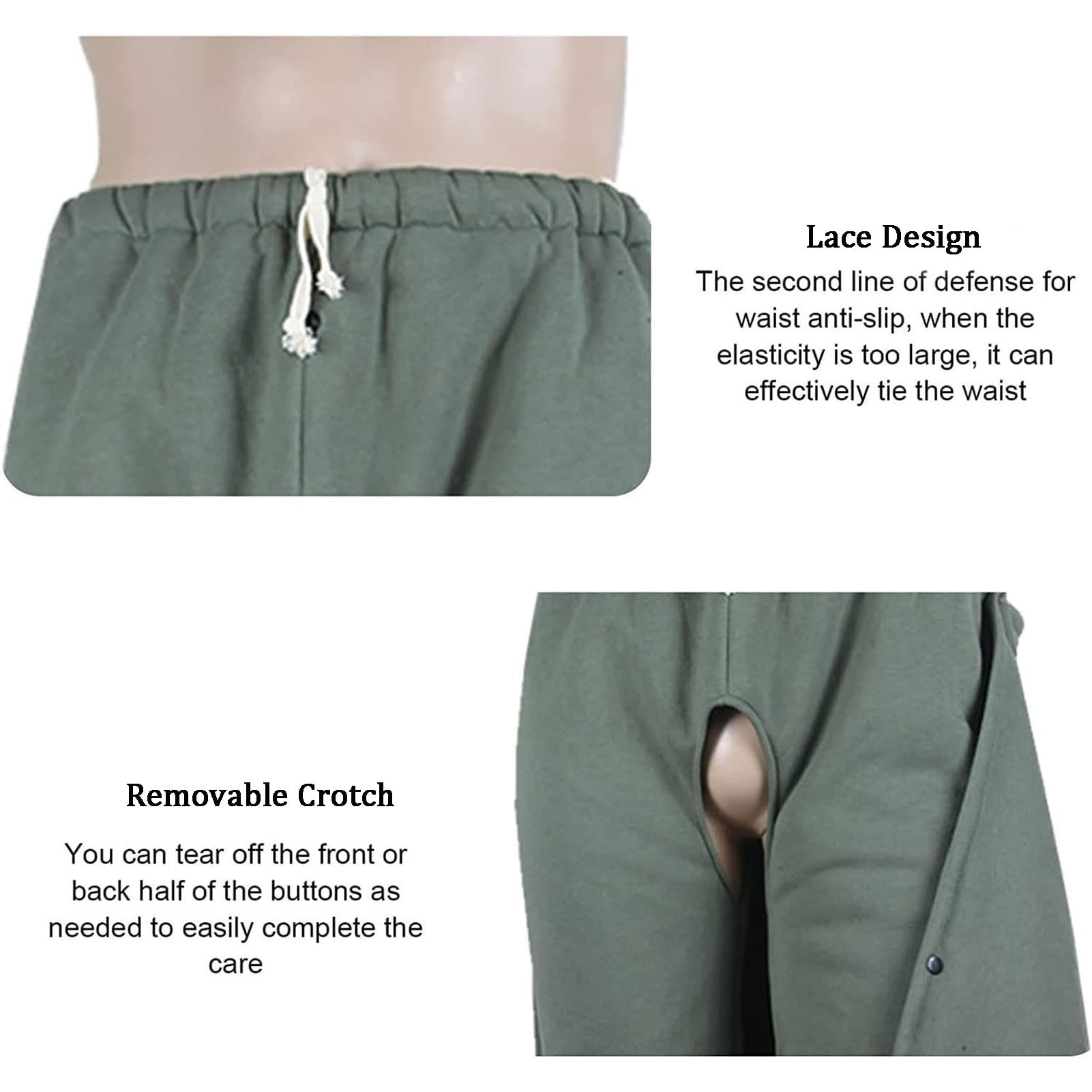 Culotte d'incontinence pour patients, facile à porter et à enlever, idéale pour les personnes handicapées, les personnes âgées, la chirurgie et les soins alités