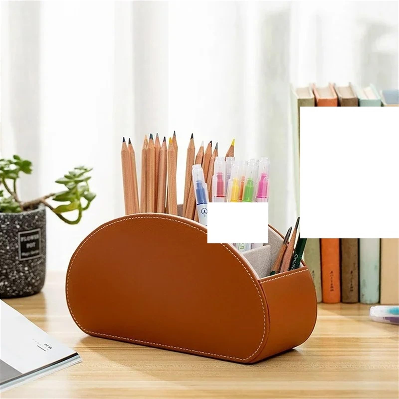 Organisateur De TéLéCommande Support de télécommande, Organisateur de contrôleur, boîte de Rangement en Cuir à 5 Compartiments et Support de télévision, boîte de Rangement de Bureau(Red)