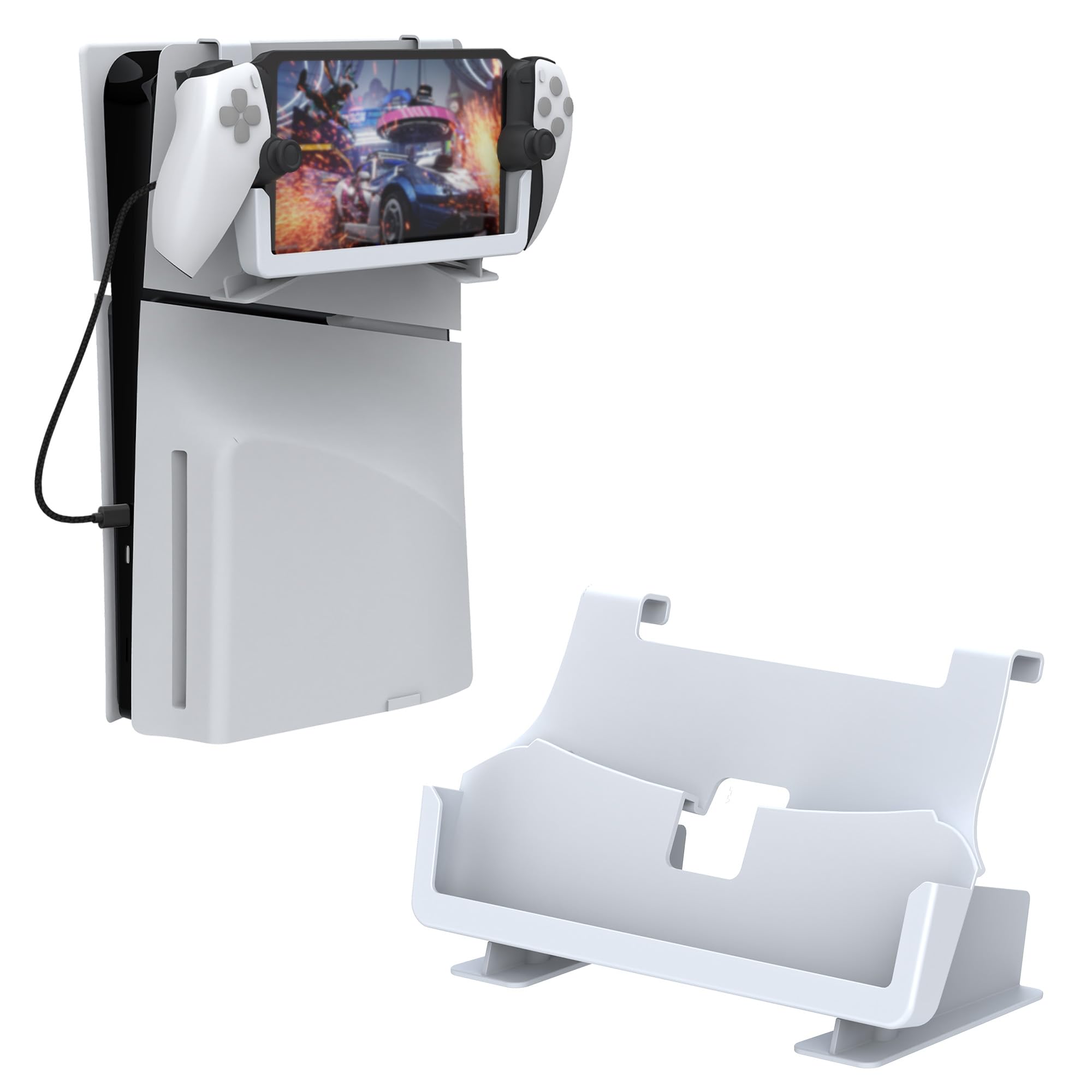 Dobewingdelou Supporto di ricarica compatibile con PlayStation Portal, supporto a doppio uso con ricarica magnetica per lettore remoto P5 Portal