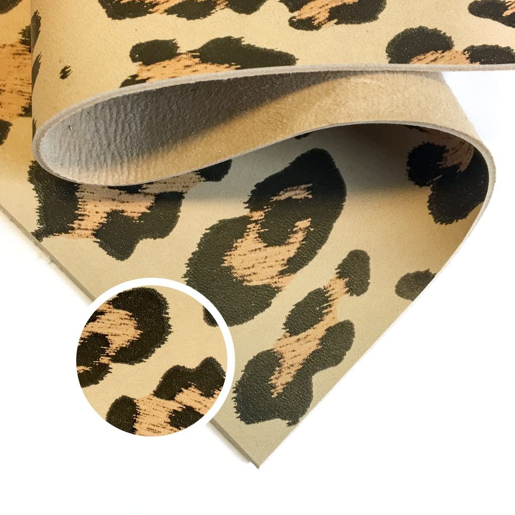 Animal Print Real Leather Fabric: Genuine Leather Sheets for Earrings Leopard Print Soft Lambskin Le