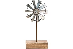 CWI Gifts 10-inch Galvanized Metal Windmill Table Sitter