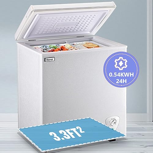 Miniatura 4 de WANAI Deep - Congelador de pecho de 5.0 pies cúbicos, mini congeladores independientes con termostato ajustable de 7 temperaturas y descongelación