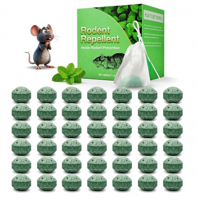 rat repellent for car home rodent oil to protect wires in car, bike & truck engine no kill only repels home indoor-outdoor garage rat controller pills to keep rodents out of car (pack 30)