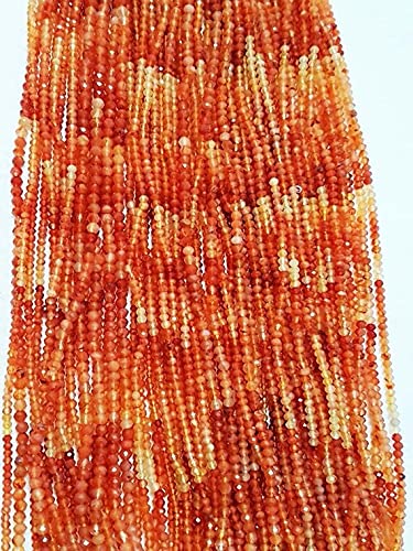 Cornaline perles de 3 mm en fil de 12 inches pour fabrication de collier et bracelet