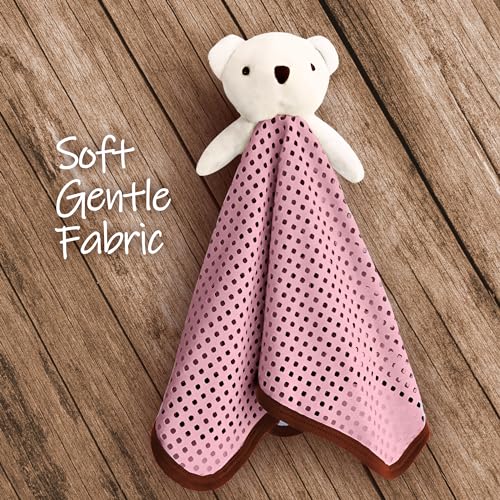 Image of The Safer Baby Lovey | Breathable & Soft Security Blanket | Soft Blanket with Holes for Easy Breathing | Gender Neutral Snuggle Toy | Baby Gift for Newborns | Stuffed Plush Animal - 16x16 Inch (Pink)