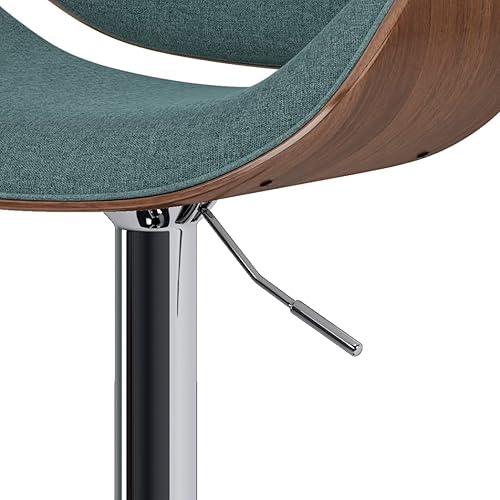 Miniatura 49 de SIMPLIHOME Marana - Taburete de bar giratorio ajustable – Silla tapizada de metal de 33 pulgadas de altura de asiento en piel sintética vegana