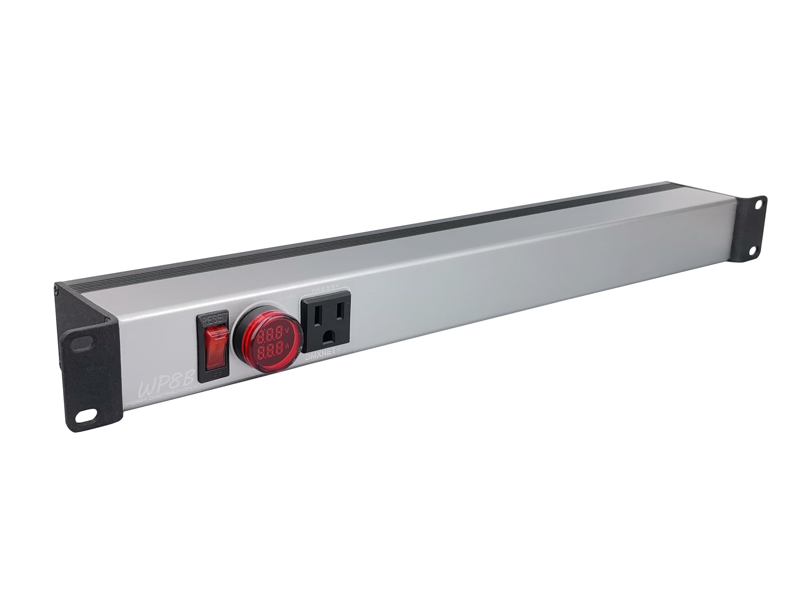 Ciabatta a 8 porte, PDU di montaggio rack 1U, con protezione da sovraccarico, interruttori LED, alloggiamento in alluminio metallico, 9 prese NEMA 5-15R, binario di raccolta in rame