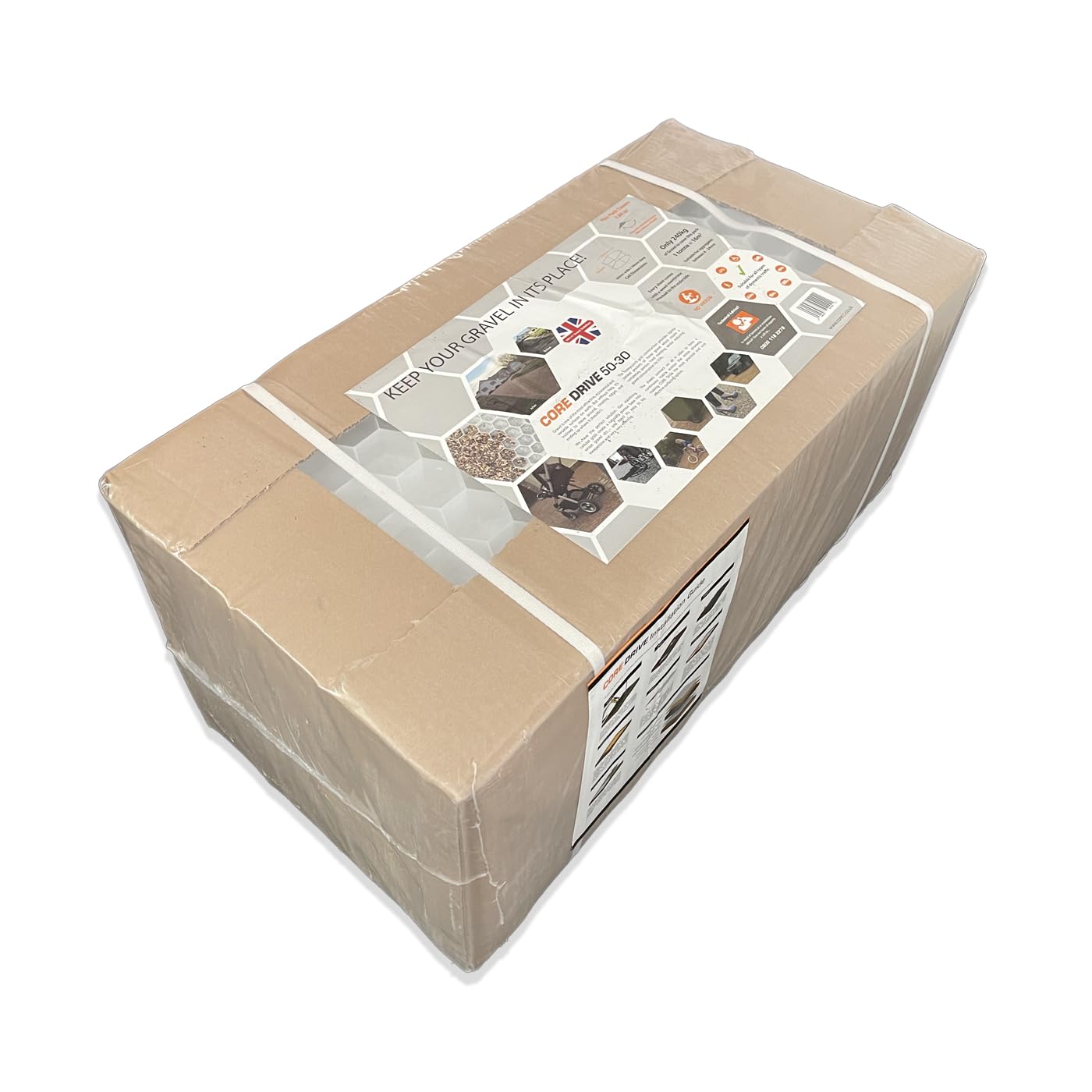 CORE DRIVE Gravel Driveway Stabiliser Grid with Integrated Weed Membrane Handy Pack | (5 pack; 800 x 800mm) 3.84m²
