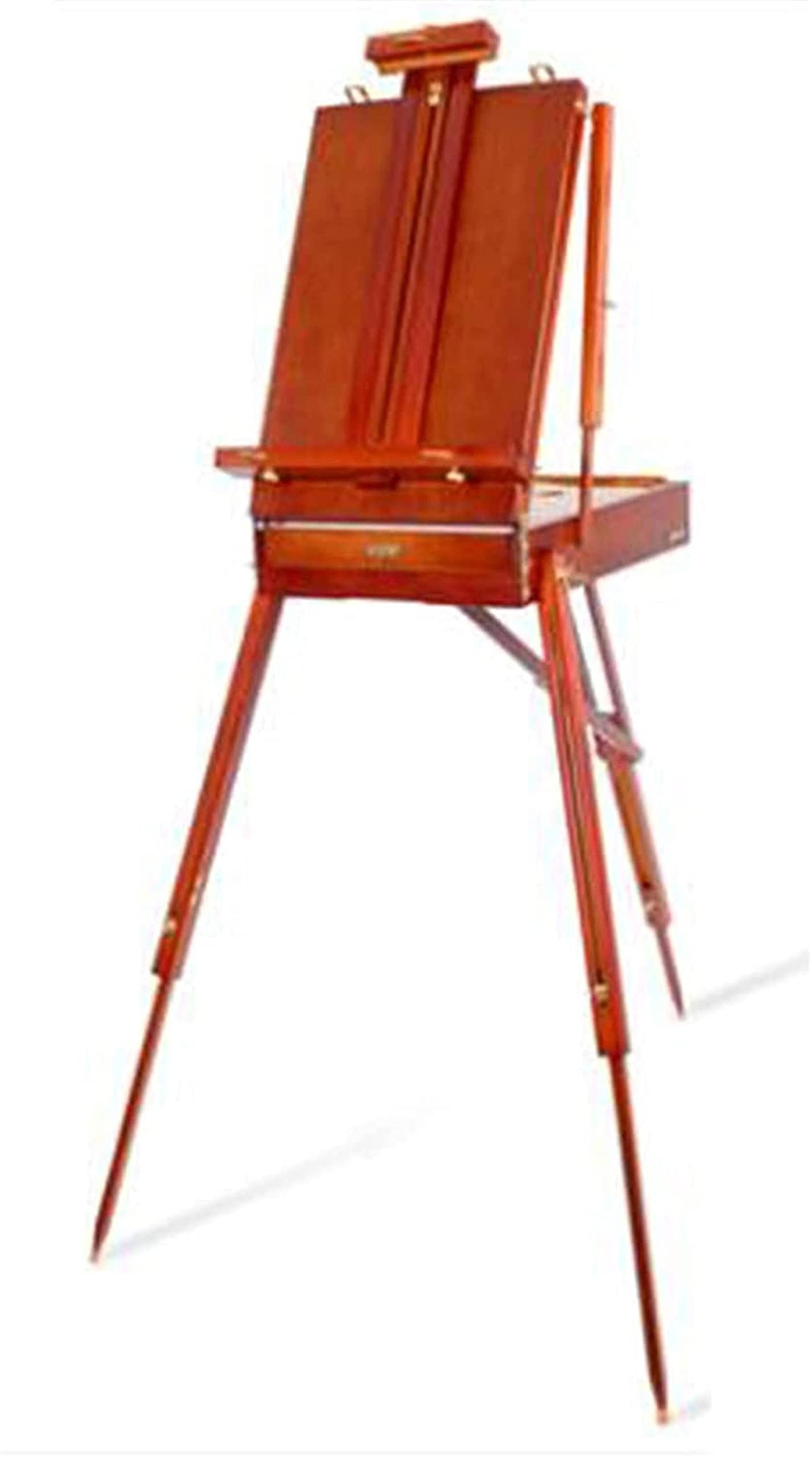 WDSOPK Easel, Easy To Store And Foldable, Portable Sketching Box(Tea Red)
