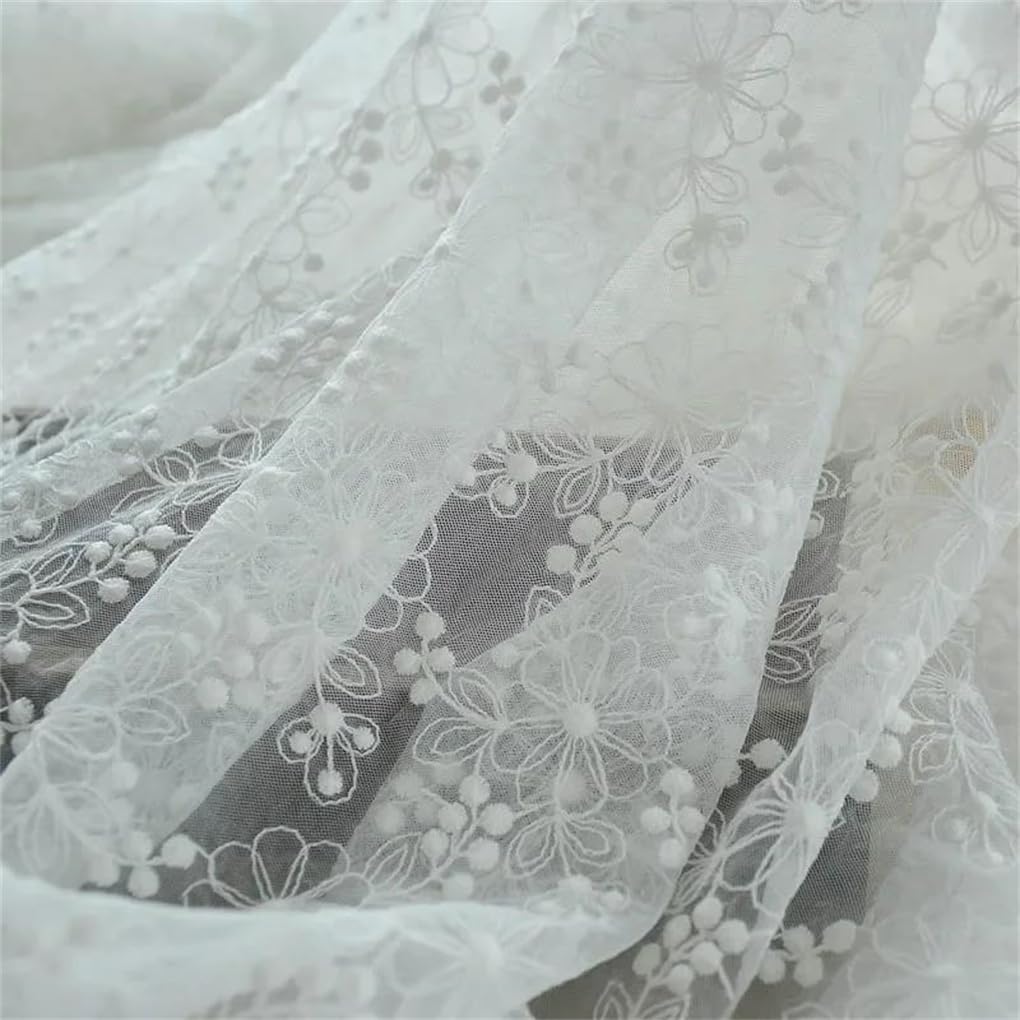 Tessuto in tulle ricamato con organza, Tessuto di pizzo ricamato a rete con fiori for abiti da sposa, abbigliamento for bambini e decorazioni for tende