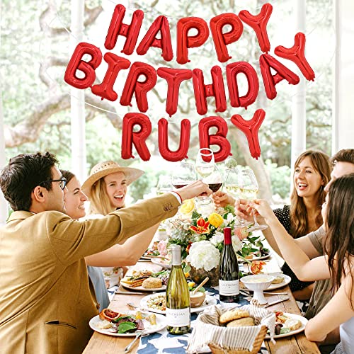 TONIFUL 65 Pcs 16 Inch Red Happy Birthday Balloons and 2 Sets A-Z Foil Letters Balloons DIY Personalized Phrase Banner for Birthday Celebration Halloween Thanksgiving Christmas Party Decorations - Image 3