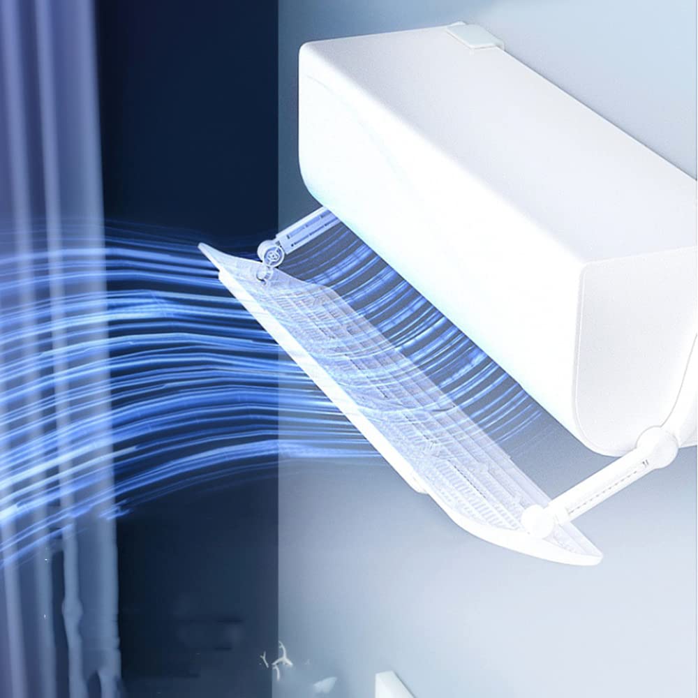 Deflector de Viento Universal Ajustable para Parabrisas, Color Blanco, con Salida de Aire Acondicionado antirretorno.