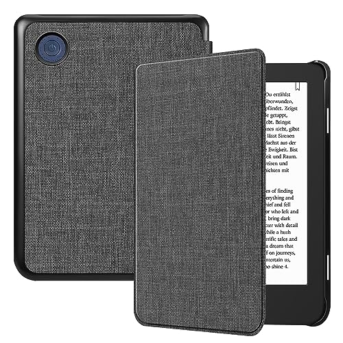 Fintie Hülle für Tolino Shine Color/Shine 5/4 & Kobo Clara Colour/Clara BW/2E eReader - Ultradünne Hülle mit Auto Schlaf/Wach und Magnetverschluss Stoff dunkelgrau