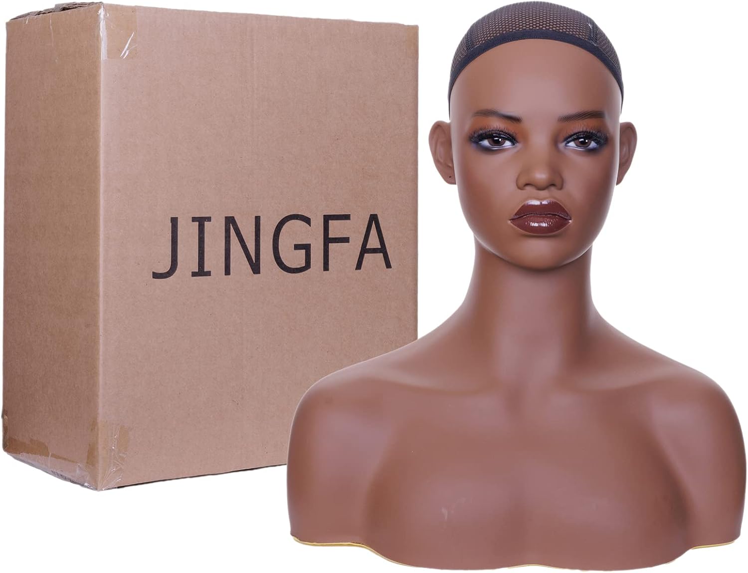 Whosale Realistic Female Mannequin Head with Shoulders Manikin Wig Head Stands for Wigs,Makeup,Jewerly,Beauty Accessories Displaying
