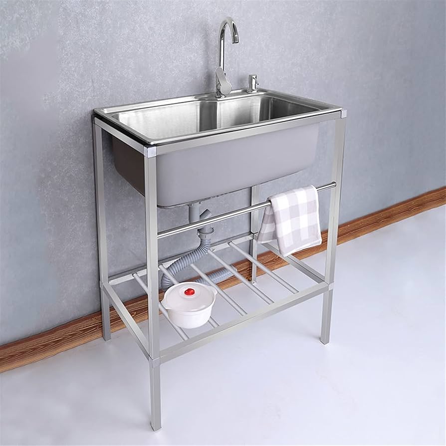 Amazon.co.jp: 流し台 ステンレス製 蛇口水栓付き屋外 簡易式