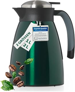 Blumtal Thermoskanne 1 Liter - ultra isolierend in duneklgrün