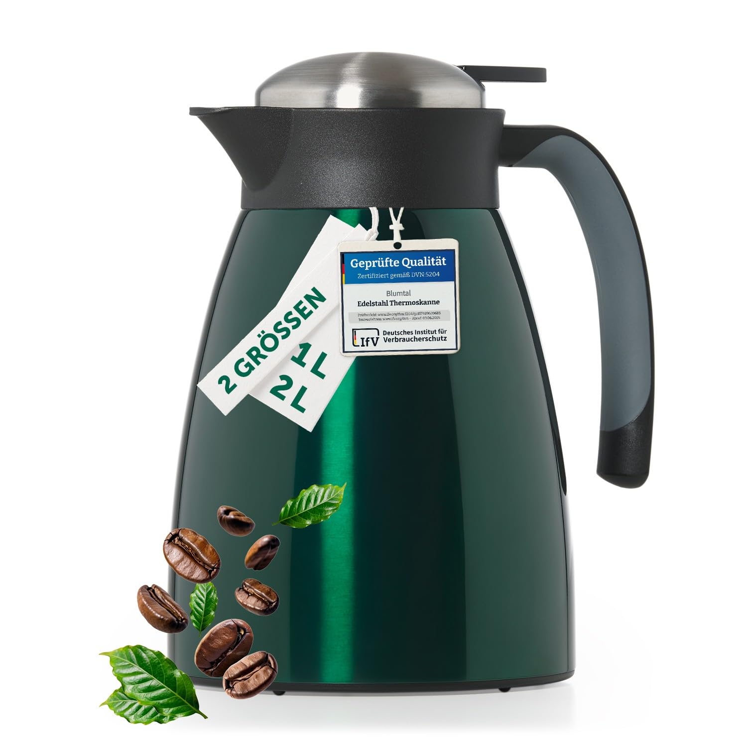 Blumtal Thermoskanne 1l - BPA-freie Teekanne mit Quick Tip Verschluss