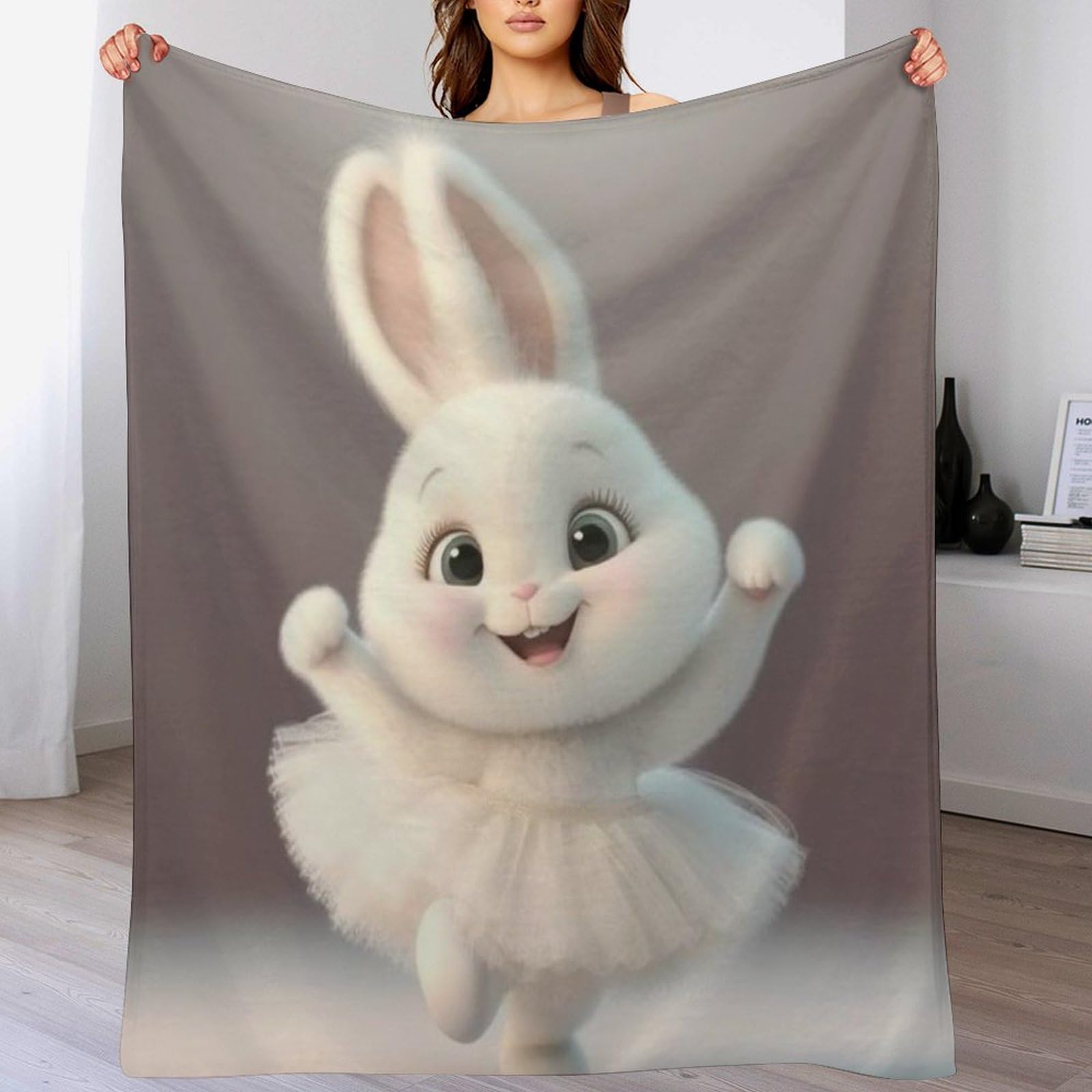 Couverture plaid flannel lapin très doux, l'excellence du confort durable