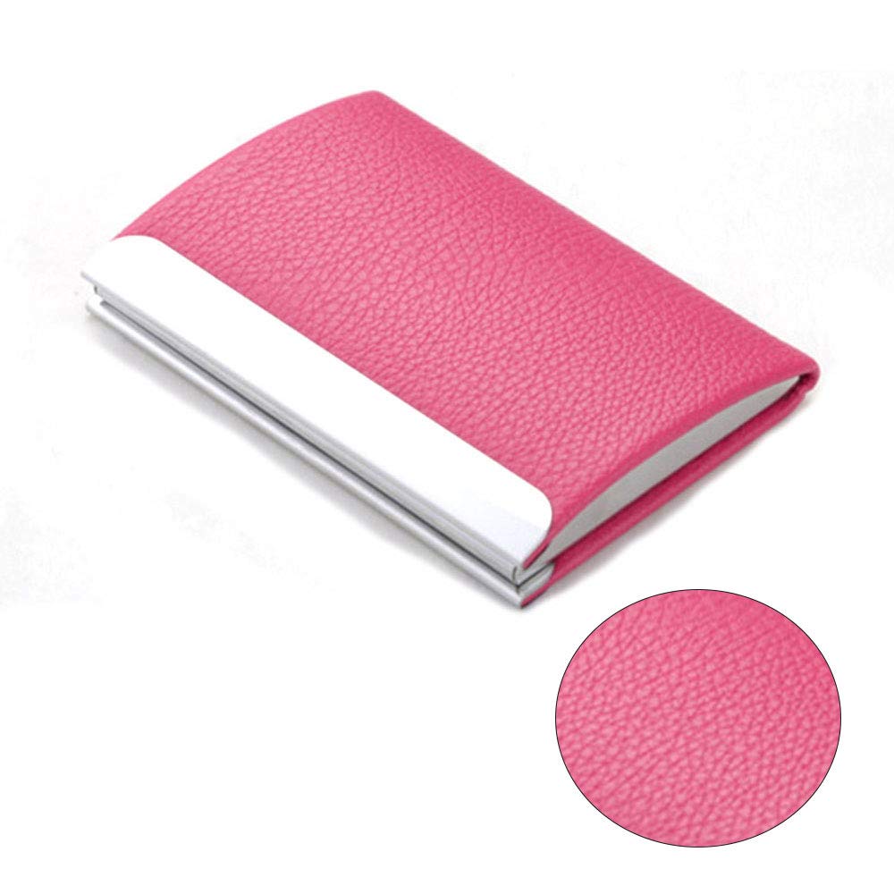 Visitekaartjeshouder, visitekaartje hoesje luxe PU leer en roestvrij staal multi card case, visitekaarthouder portemonnee creditcard ID hoesje/houder voor mannen en vrouwen. (zwart