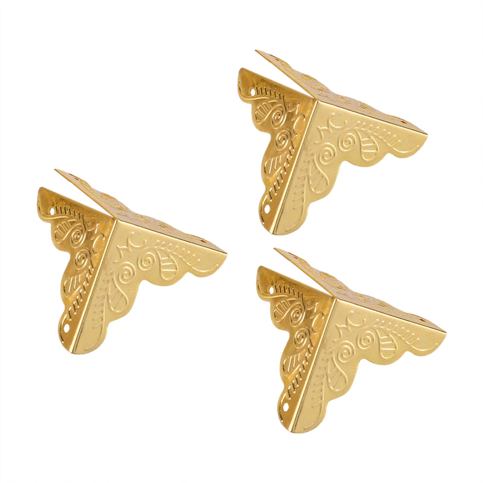 Protezioni Decorative per Angoli, Scatola da 12 Pezzi Protezioni per Angoli Decorative per Angoli in Legno Hadrware(Oro)