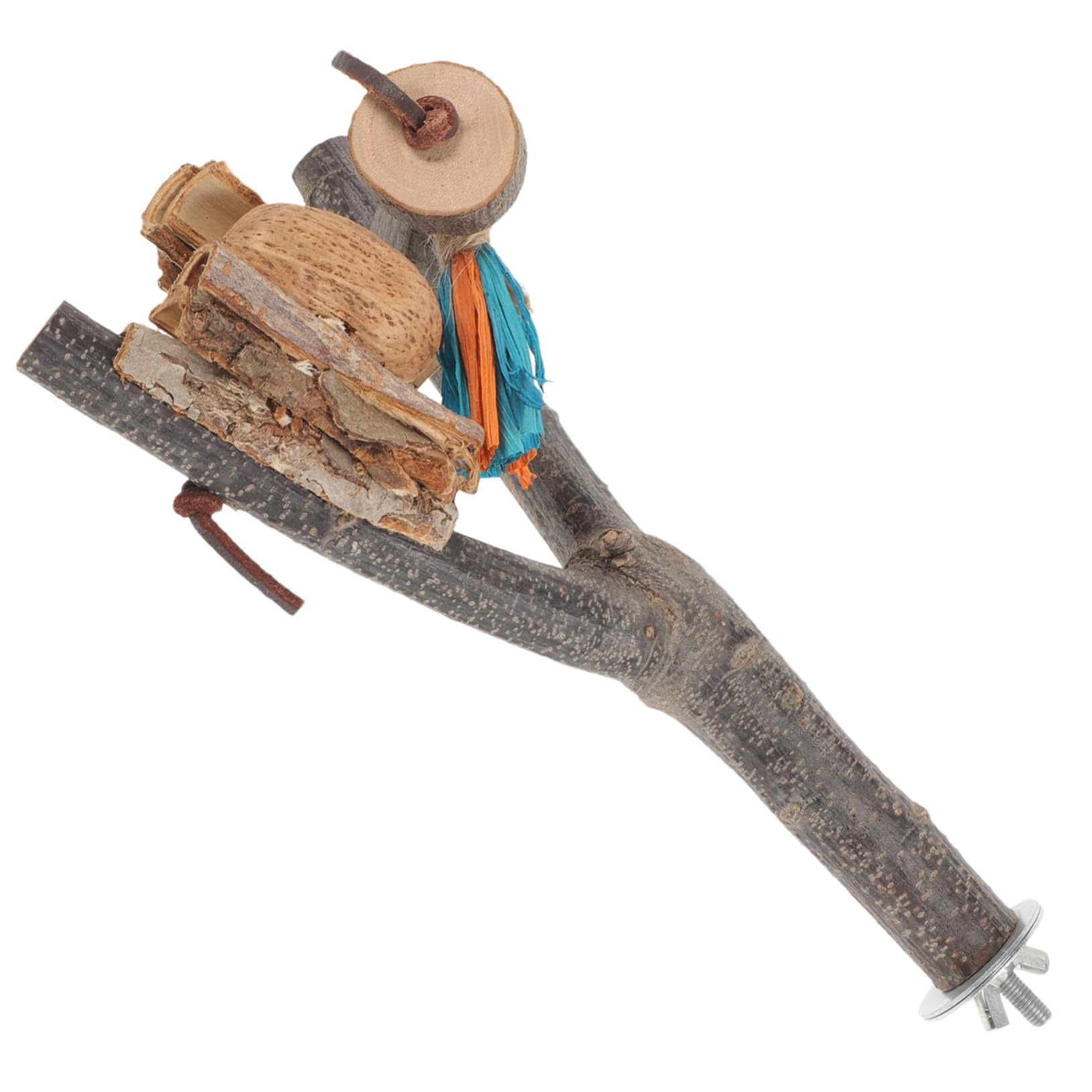 minkissy 4pièces Perchoir pour Oiseaux avec Plateforme Support Naturel pour Perroquets Perruches Et Oiseaux De Compagnie Facile à Installer Et