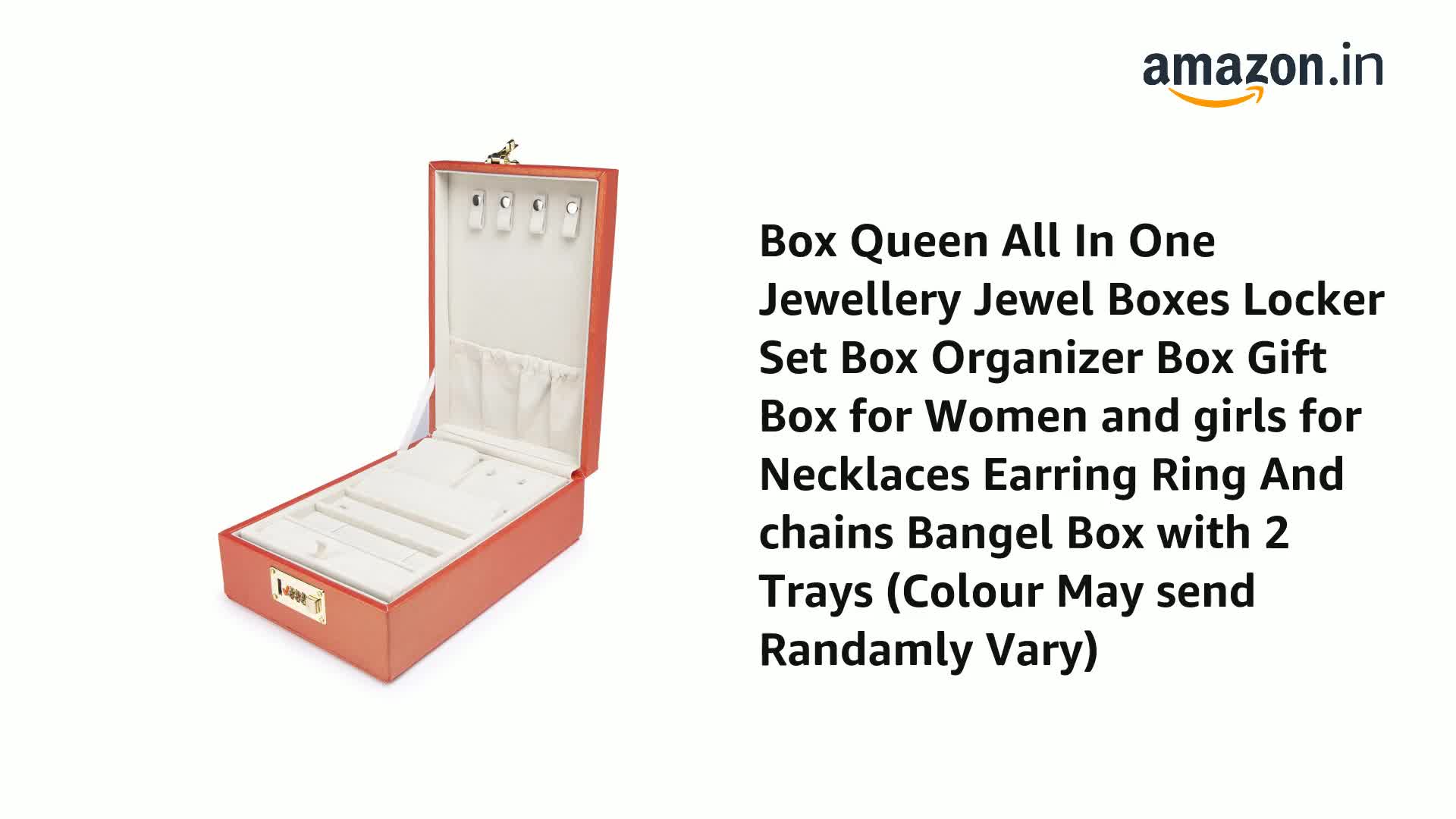 Queen All In One Jewellery Jewel Locker Set Box Organizer
