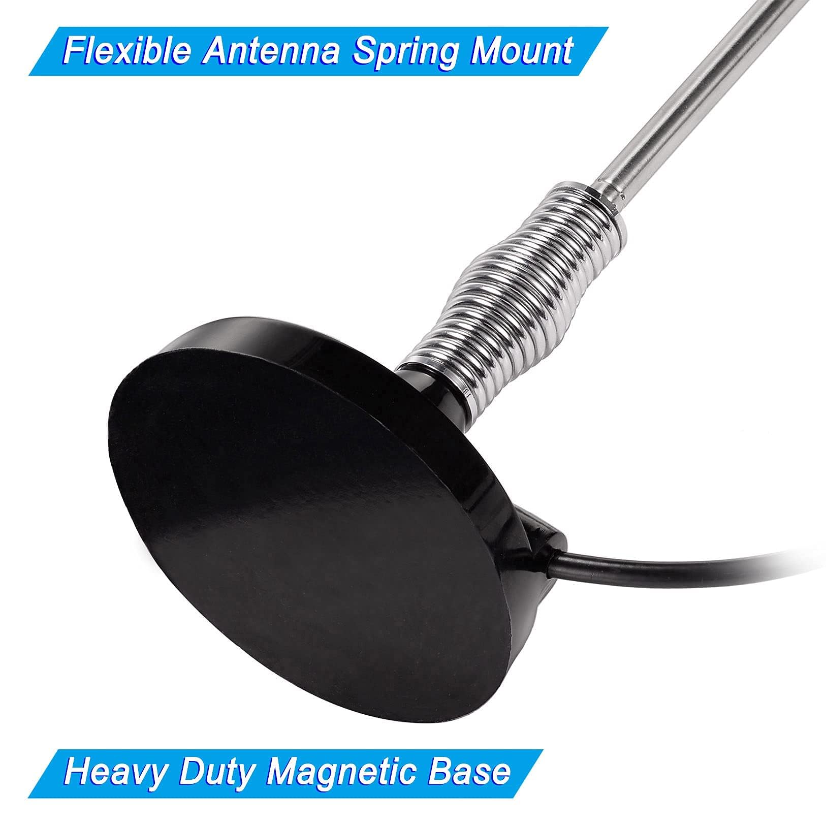 Bingfu Antena Radio CB Antena de 27 MHz con Base Magnética PL259 y Conector Macho BNC Compatible con Cobra Midland Uniden Maxon President Mobile CB Radio Car Truck CB Antenna Kit