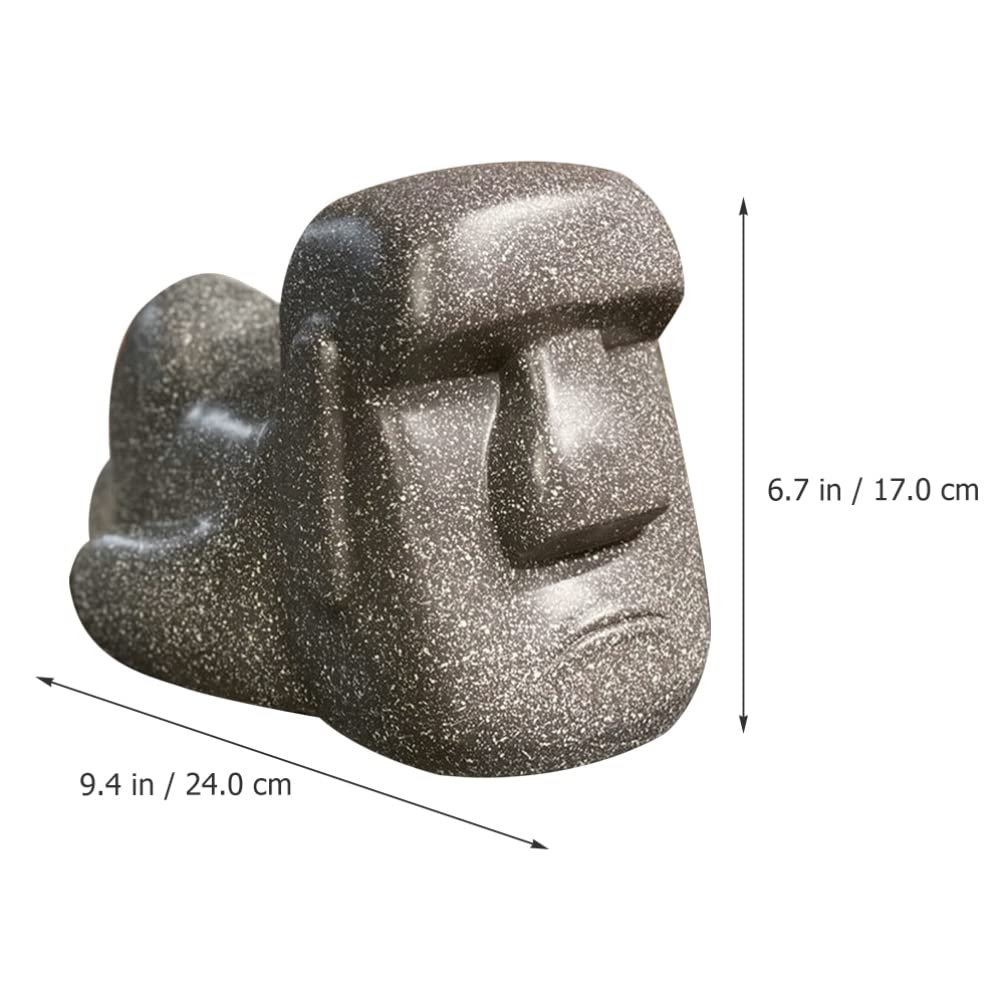 Porta Fazzoletti Moai in Resina Nera Decorativo per Bagno | Design Creativo e Unico, Uso Pratico Quotidiano, per Casa e Ambiente Domestico
