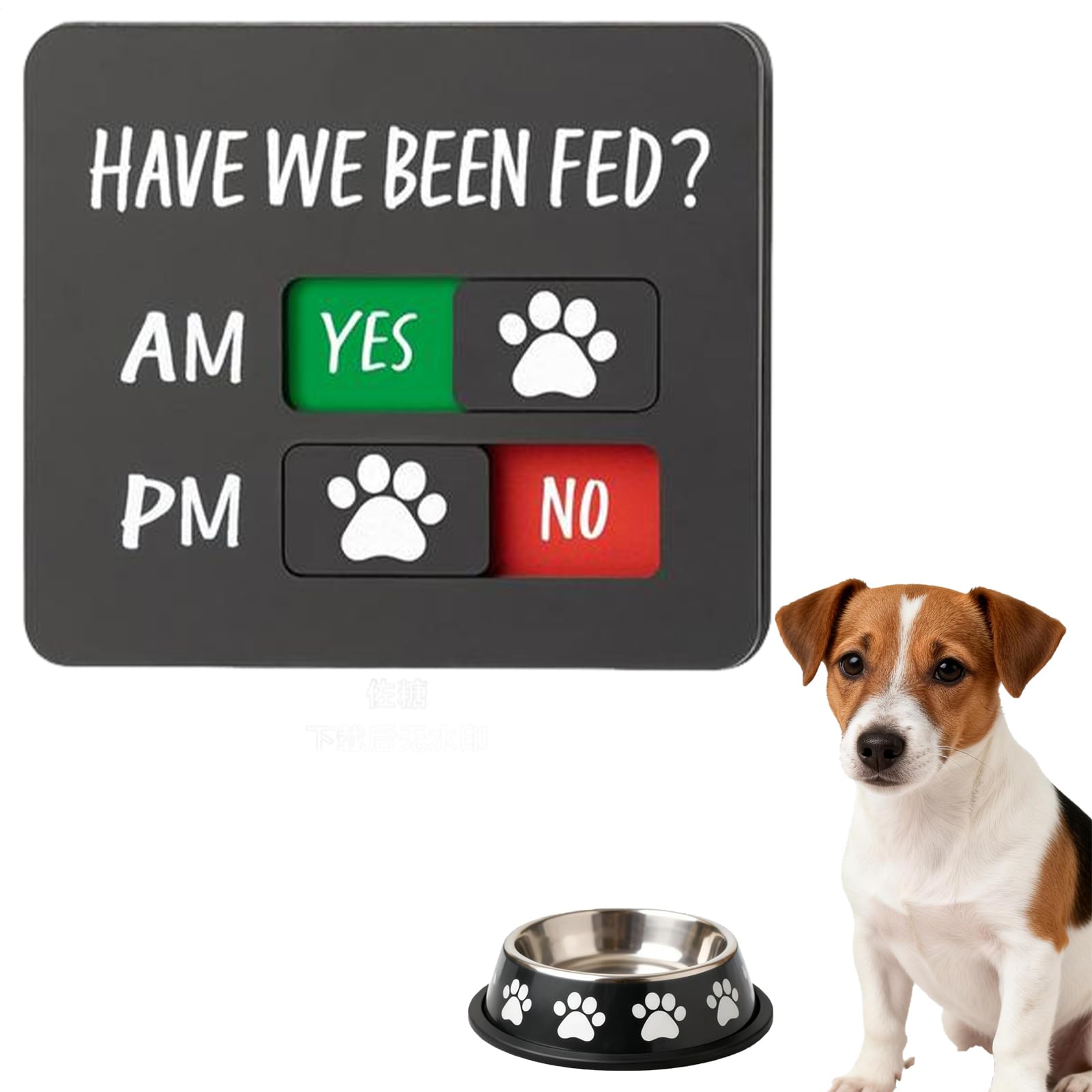 Cat Dog Feeding Reminder Supplies With Magnet, Pet FeedTracker With Have We Been Fed, Magnetic Prevent Overfeeding Chart, AM PM Feed Sign With Yes No Option, Acrylic Slider Sign For Fridge
