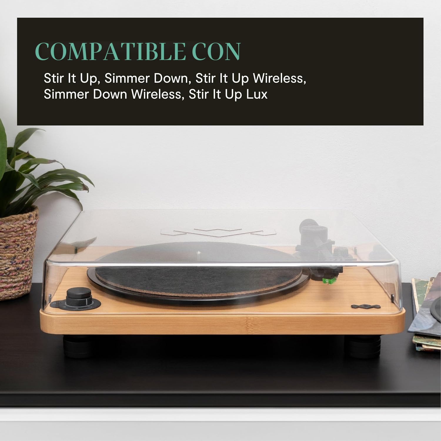 House of Marley Cubierta de Polvo para Tocadiscos Bluetooth - Transparente | Compatible con Stir It Up y Simmer Down Tocadiscos de Vinilo, Protección para Reproductor de Vinilos