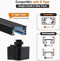 Vista 4 de Cabezales de luz de pista E26 tipo H, cabezales de iluminación de riel de dirección, luces LED ajustables regulables para cocina, estilo retro