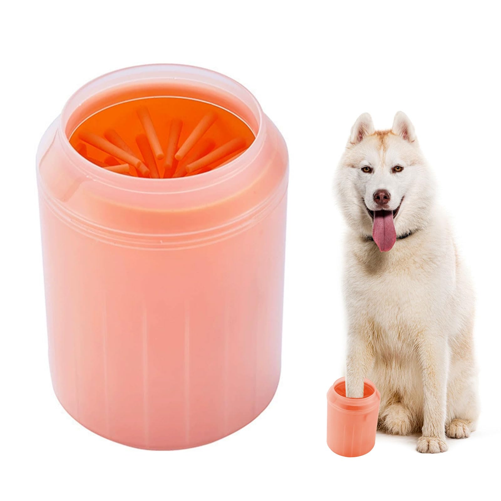 Dog and Cat Paw Cleaner, Portable Removable Paw Brush, Silicone Bristles, Accessories for Cats