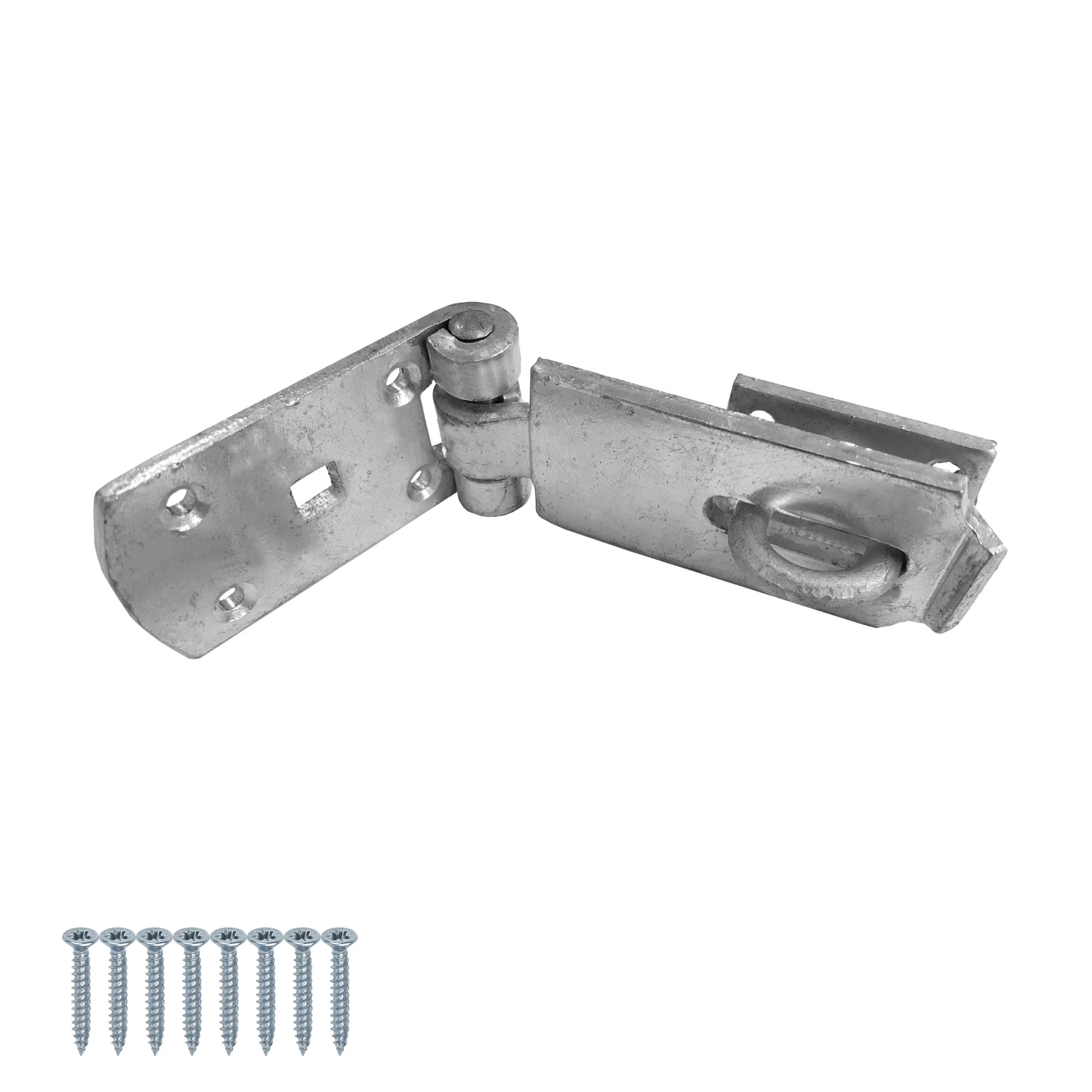 Keypak Heavy Duty Galvanised Swivel Hasp And Staple 125mm 5 Inch Zinc Locking Bar Garden GateShed Door Latch Security Padlock from B&Q