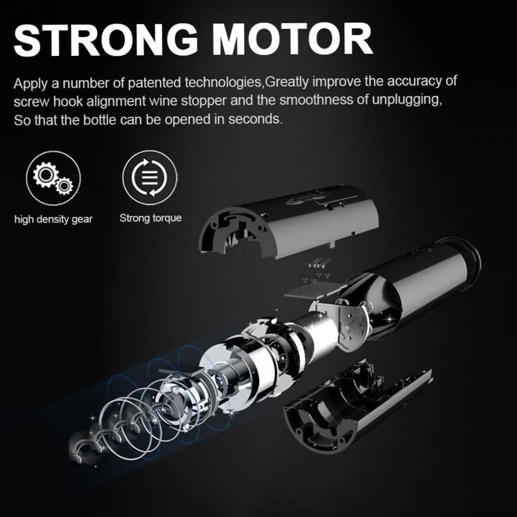 Electric Wine Bottle Openers Set - Automatic Corkscrew Opener Battery Powered Motorized Cordless Puller Combo, Electric Wine Bottle Corkscrew Opener with Foil Cutter (Black, 2 PCS)