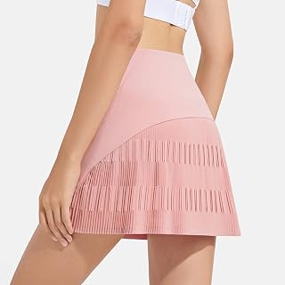ECER Gym Clothes Yoga Clothes Sportswear Gym Wear Gym Clothingwomen Sports Shorts Tennis Skirt Running Breathable Workout Anti Exposure Pleated Skirts Quick Dry Outdoor Sportswear,Pink,M