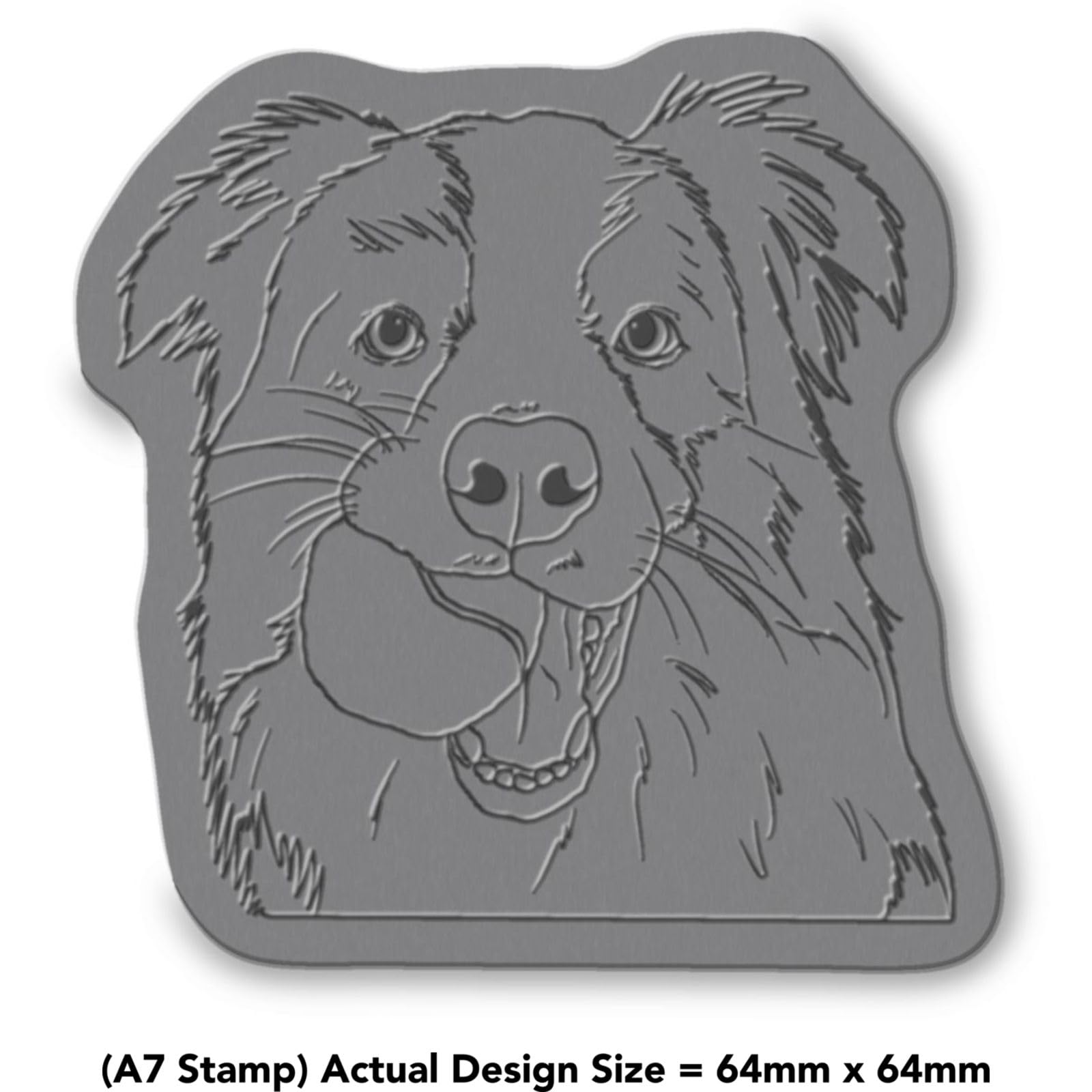 'Border Collie with Ball' Rubber Stamp - Unmounted Design for Crafting & Scrapbooking, A7 (RS00049333)