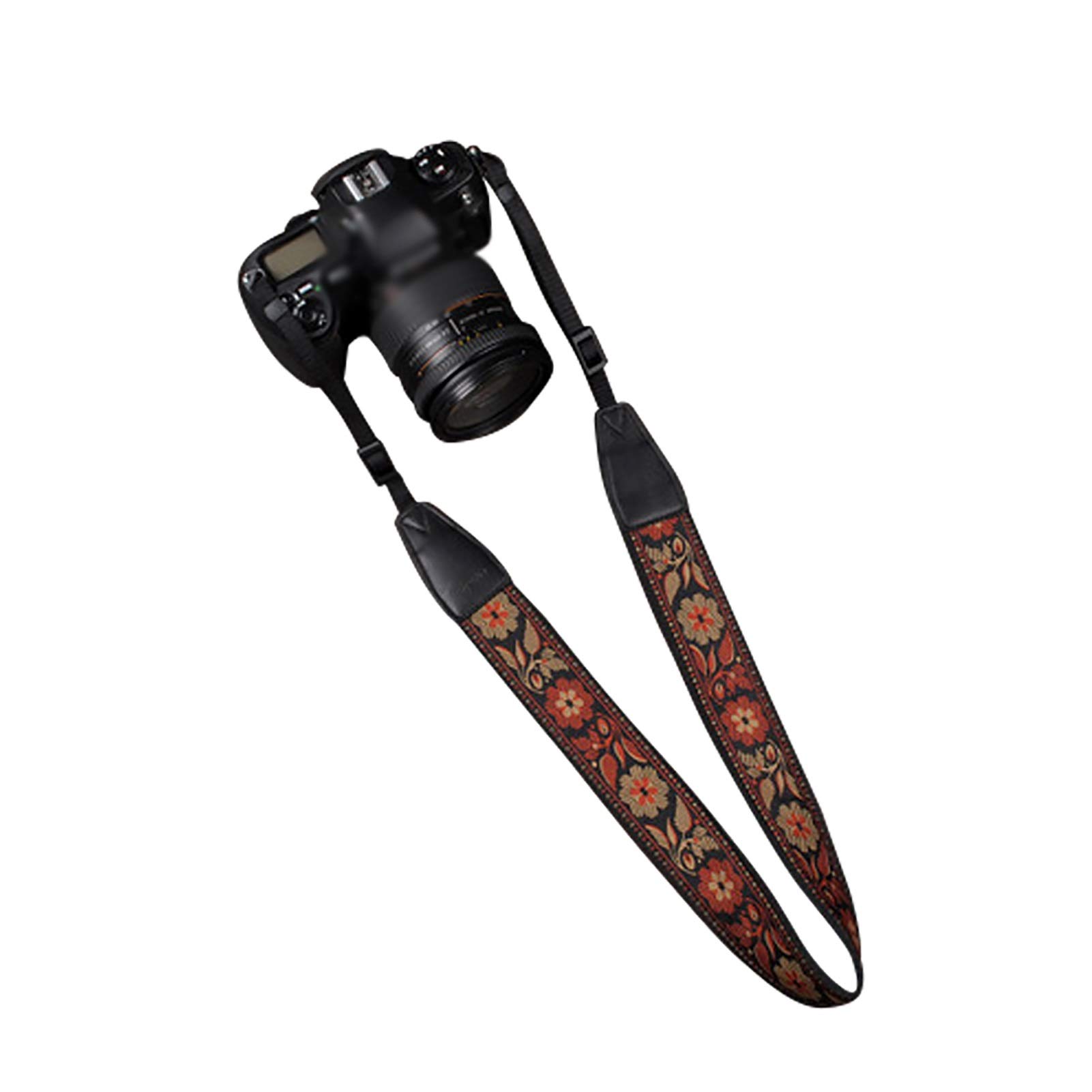 Correa for cámara, Serie de Bordado Naranja SLR Correa for cámara Digital Micro Correa for cámara DSLR (Color : Orange, Size : 120x4cm)