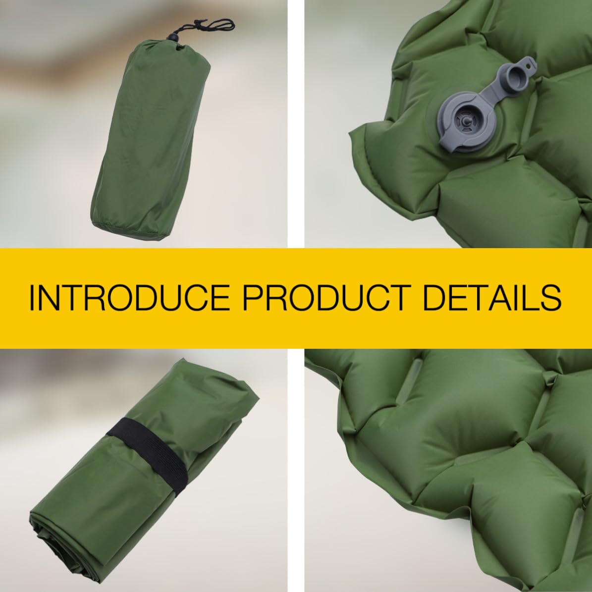 Abaodam Colchoneta Inflable para Dormir en Tienda, Verde, Nylon TPU