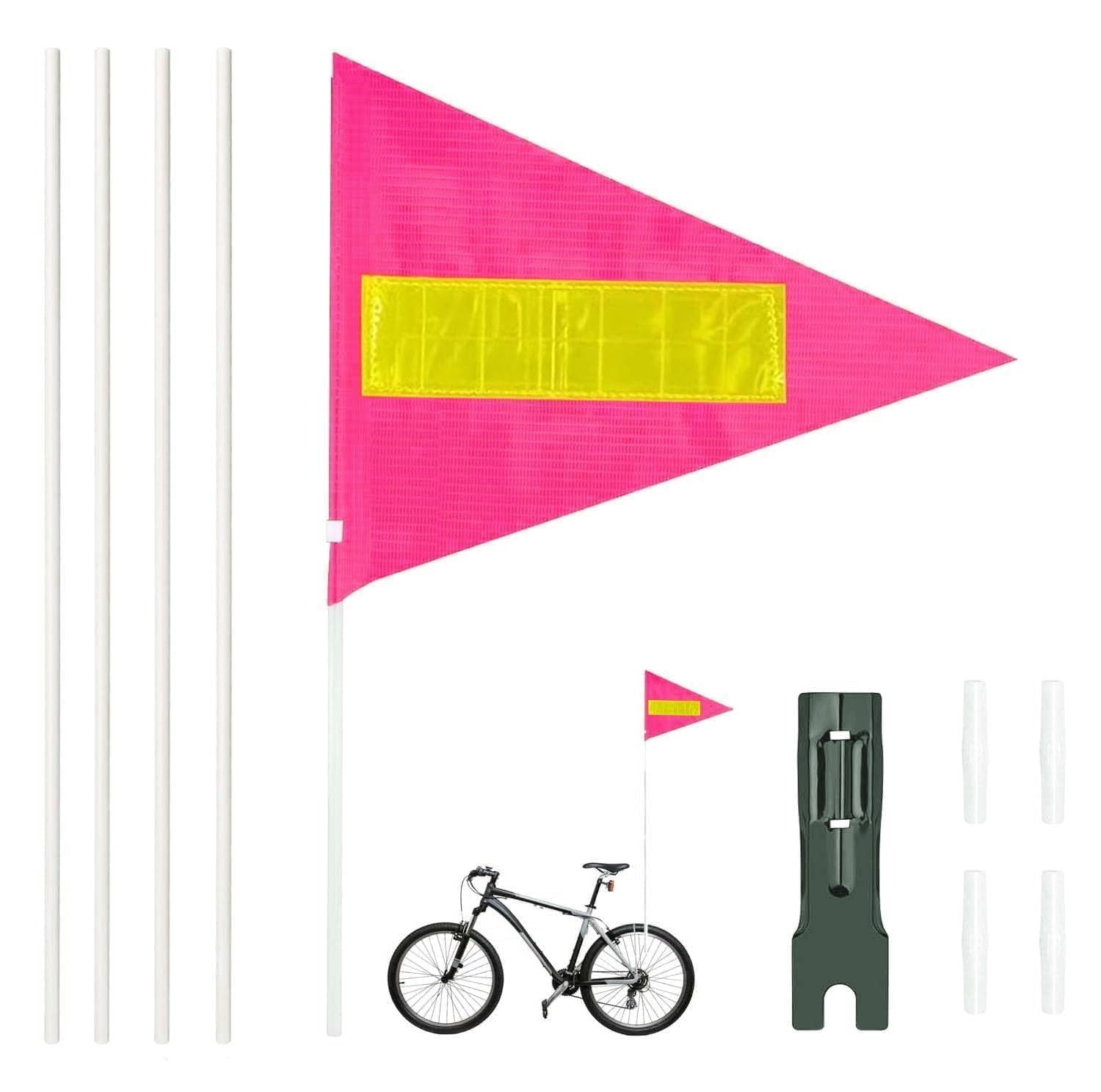 Sunshine smile Reflektierende Fahrradflagge,150 cm Fahrrad Wimpel,Fahrrad Fähnchen,Verstellbare,Roller Fahrrad Wimpel Fahne,Street Buddy Fahne, Sicherheitswimpel